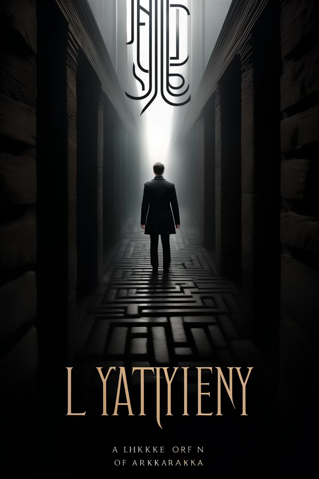 a simple book cover for an novel
need just a plain background with some head open with his brains out and in his brain their should be an imprint of Labyrinth, consisting of dark theme,