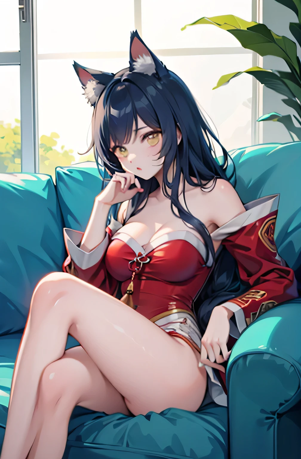 at home on the couch