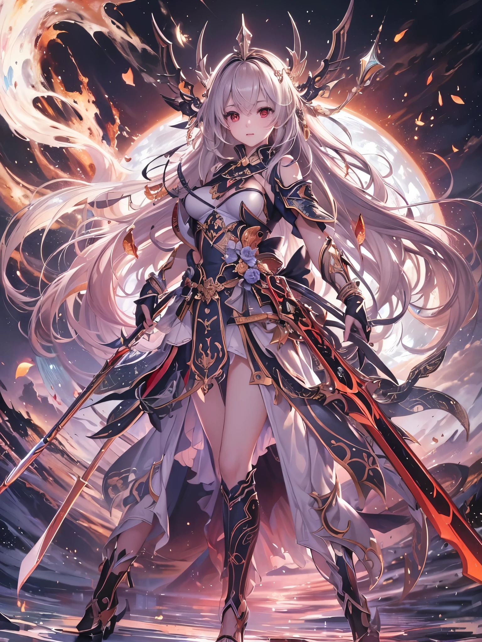 ((highest quality)),(Ultra-high resolution),(Super detailed new),(Detailed Description),((The best CG)),(A masterpiece),Ultra-detailed art,A wonderful new art form,(Art with precise detail:1.5), woman, fight, black, Red eyes
