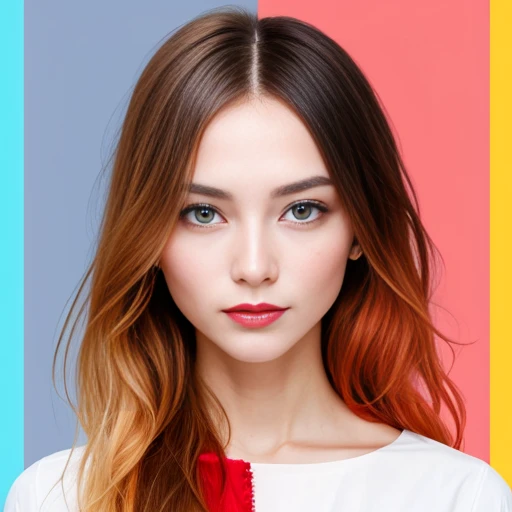 image with color a perfect  Abramowicz woman, focus on face in image with color.
