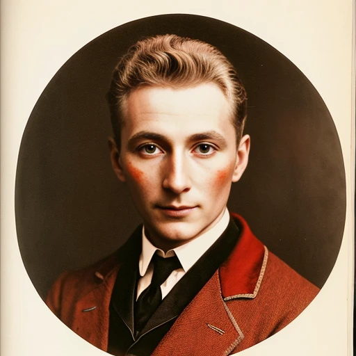 image with color a Abramowicz man, focus on face in image with color.