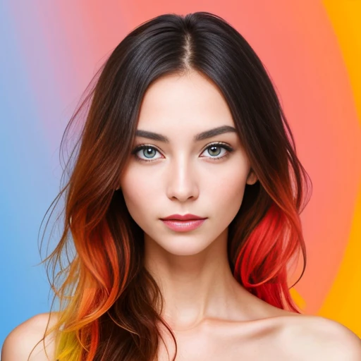 image with color a beautiful Abramowicz woman, focus on face in image with color.