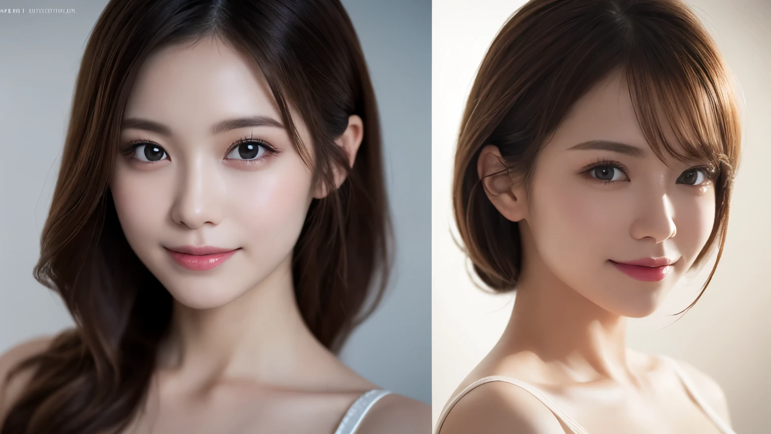 One Girl, (Dress in trendy fashion:1.2), (RAW Photos, highest quality), (Realistic, Photorealistic:1.4), Tabletop, Very delicate and beautiful, Very detailed, 2k wallpaper, wonderful, In detail, Very detailedな CG Unity 8K 壁紙, Very detailedな, High resolution, Soft Light, Beautiful detailed girl, looking at the camera、Very detailedな目と顔, Beautifully detailed nose, Beautiful fine details, Long Hair, small, Black Dress、White background、Background is white、Cinema Lighting, Perfect Anatomy, Slender body, smile,