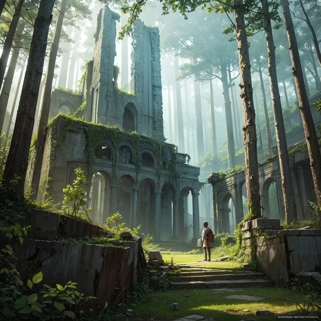 The ruins of a city in a wonderful forest