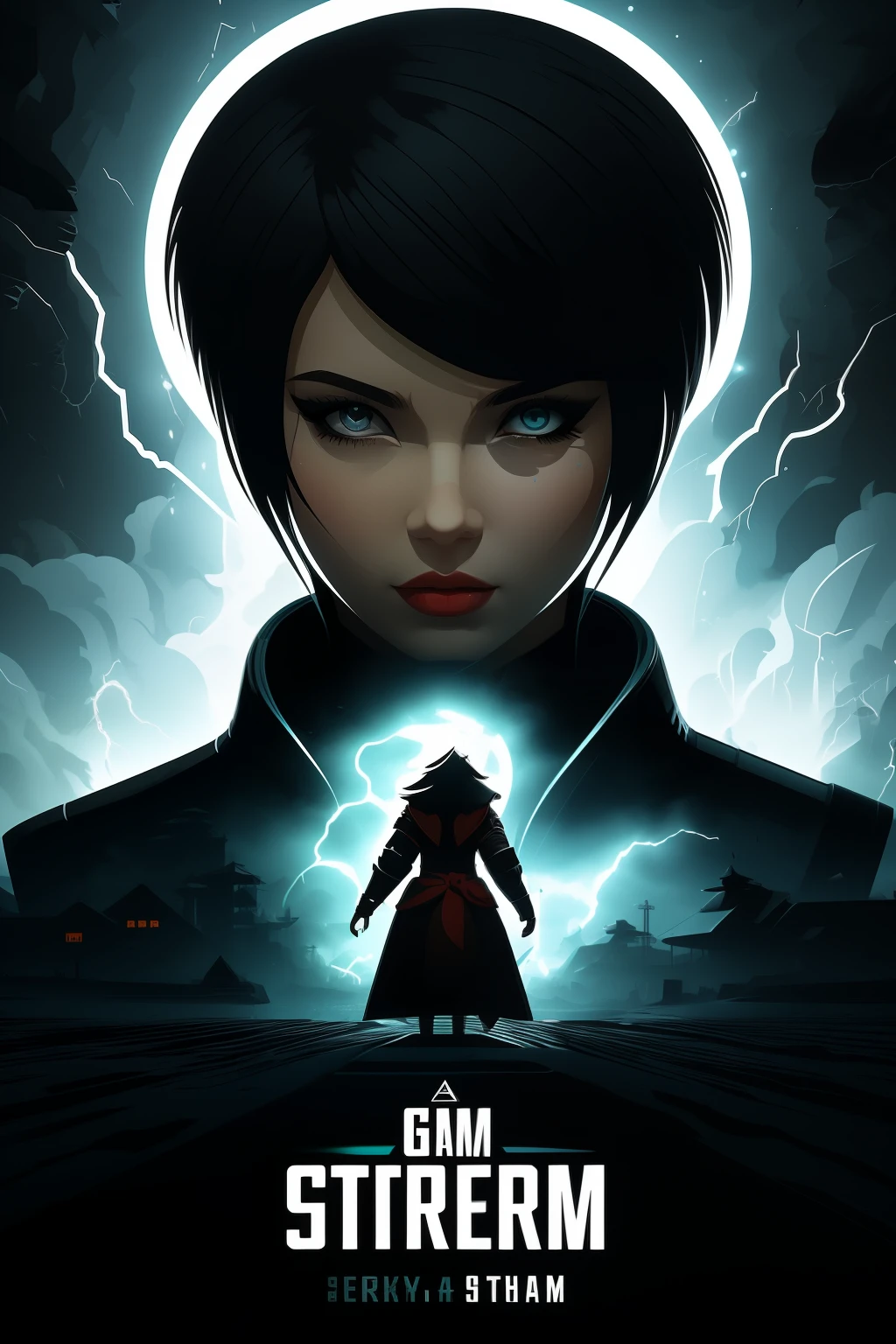 Game Storm
make a game poster with a character vector art