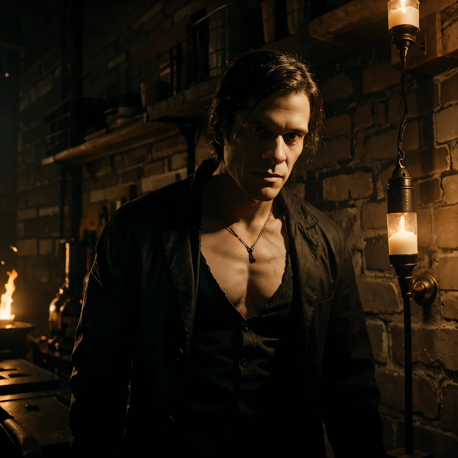Create images that represent the story of Frankenstein or the modern Prometheus up to chapter 4 of volume one