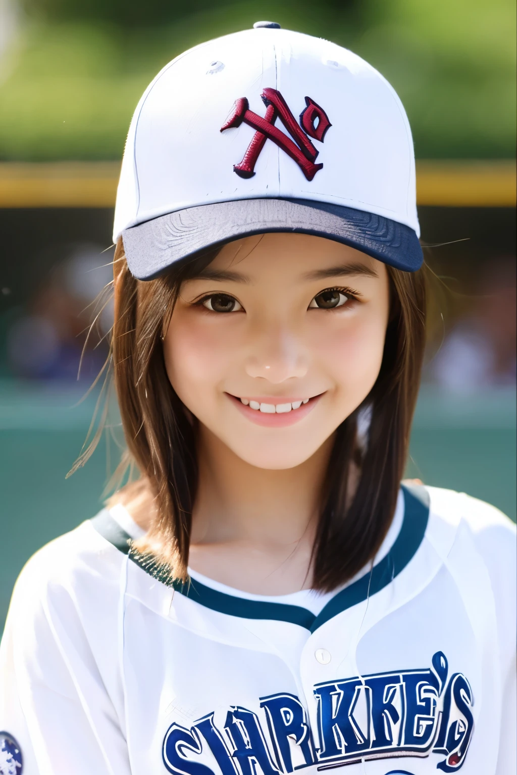 、Baseball hats、cute、Beautiful eyes、smile、Sparkling、shine、