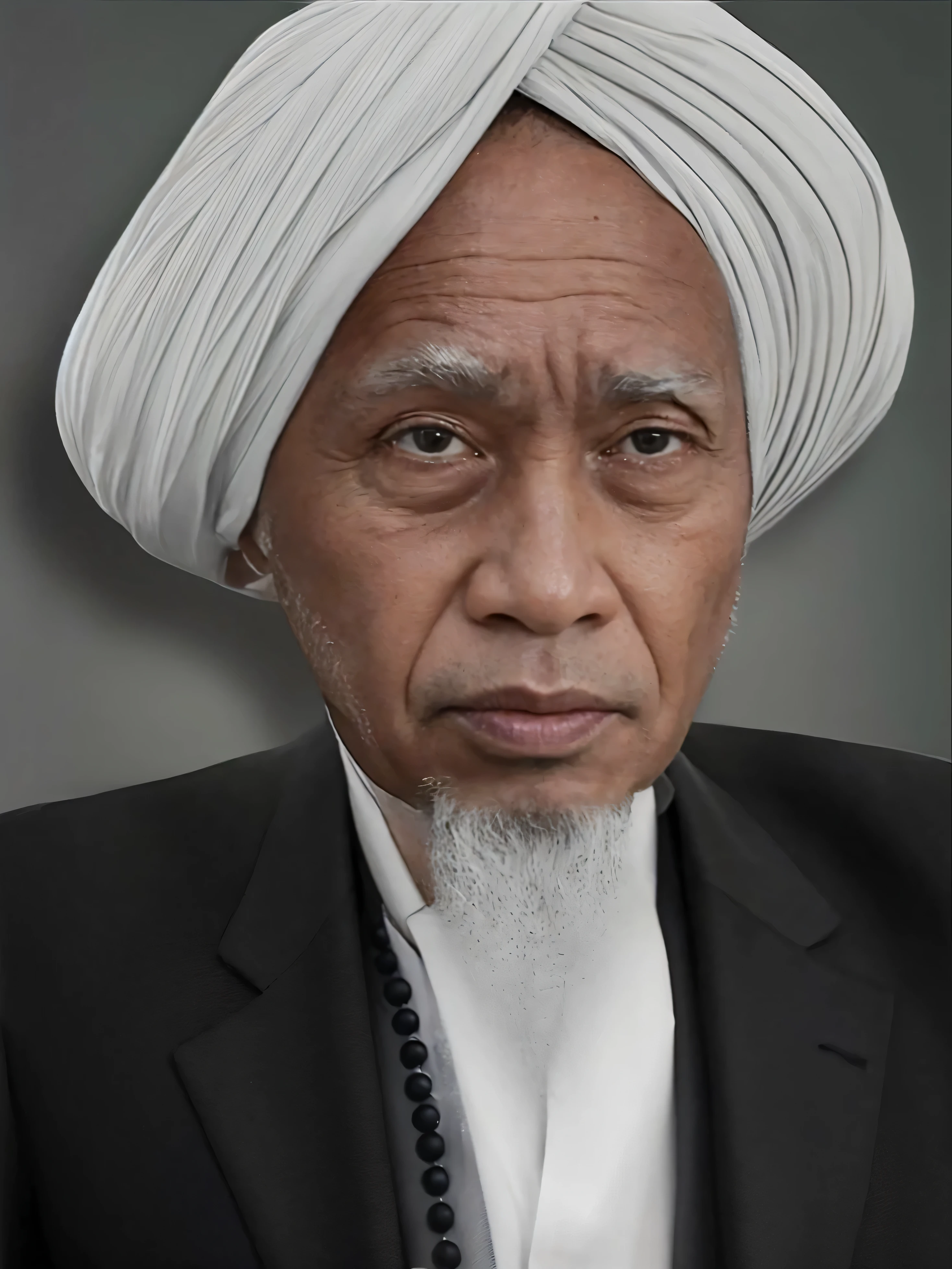 Make this photo look detailed and realistic, arafed man with a white beard and wearing suit and turban on head, 7 8 years old man, portrait of ultra realistic, portrait shot, realistic portrait photo, ultra detailed portrait, hyperrealistic image of x, very realistic face, realistic clothes, realistic turban, realistic ear, realistic hair