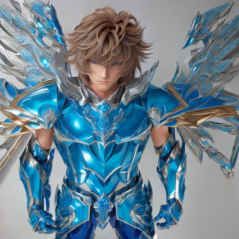 a boy with a blue suit, dragon inspired blue armor, inspired by Matsumura Goshun, greek god in mecha style, saint seiya, blue and ice silver color armor, inspired by Zoltan Boros, blue armor, inspired by Jean Xceron, inspired by Ikuo Hirayama, photo  realistic 4k