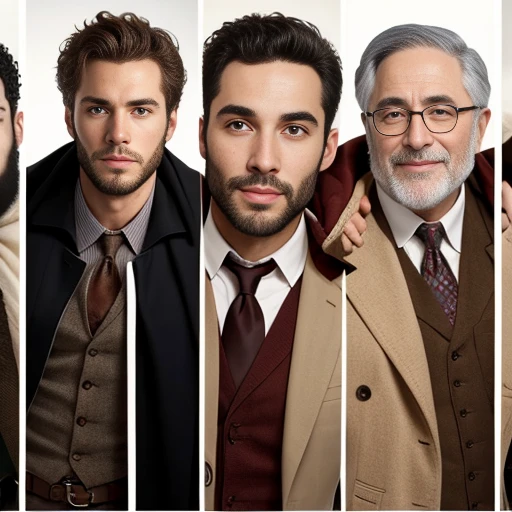 Jewish men, focus on the characters