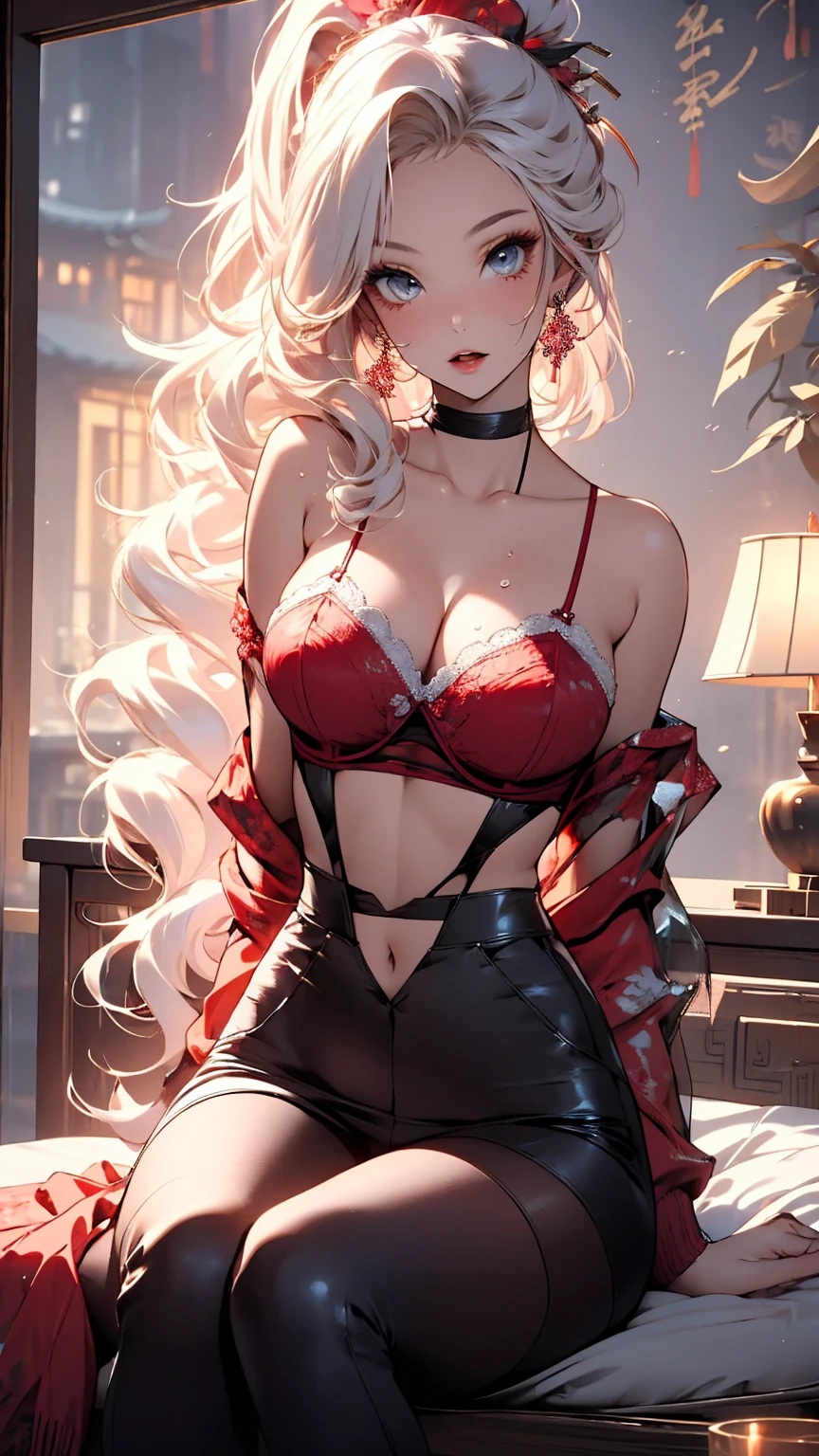 masterpiece,8K,high quality,full body:1.7,Clean big blue eyes,open mouth,thin clothes,sadiscated softly smile,Very calm and gentle look,Huge bursting breasts,,very biggest breasts,Tight waist,shiny skin,See-through sparking glow off-the-shoulder light pink lace lingerie,red bra,many wet skin,Cute 3D anime Chinese girl rendering,Long wavy shiny pink hair,Beautifully detailed body, Chinese Sexy lady,Wide-angle photography:1.6,chinese luxury buth-room,under-body in to the water buth,