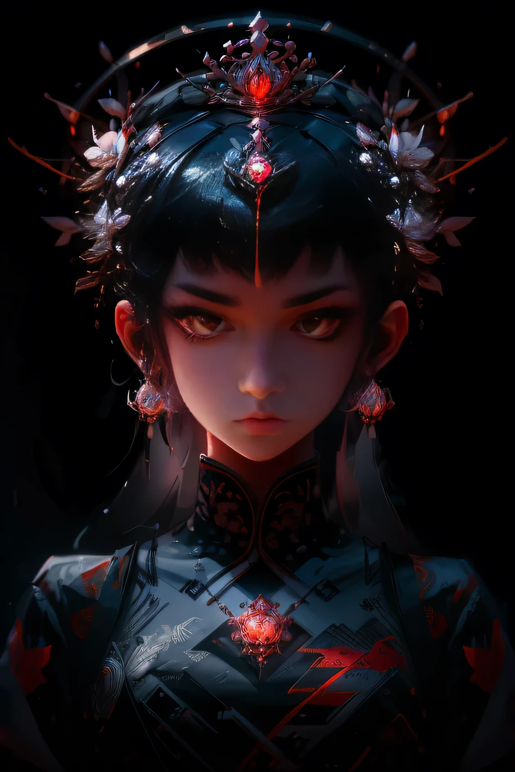 4K Digital Art, Speedpainting Style, Character Study, Dom Qwek, Nihilcore, Wlop, Iconic – s2
Orange glow emanates from a feminine form adorned with a crown of barbed wire, creating an intriguing contrast between beauty and pain. The color palette is dominant with dark white and dark gray, evoking a sense of melancholy and introspection. The piece exudes the unique artistic flair of artist, Dom Qwek, who is known for his distinct style within the nihilcore movement.
Fine lines and intricate details brilliantly capture the enigmatic expression on the figure's face