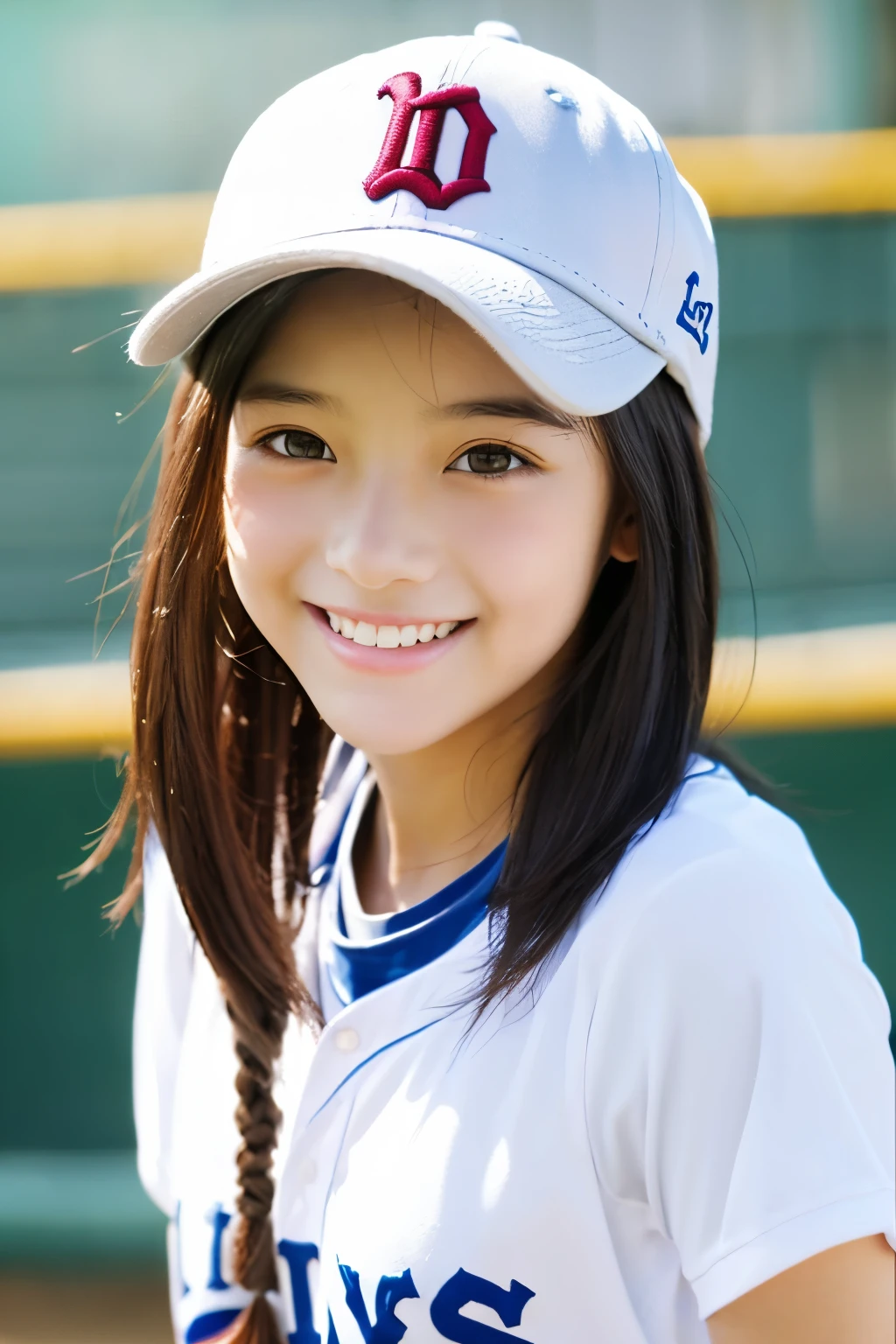 13 years old、Baseball hats、cute、Beautiful eyes、smile、Sparkling、shine、