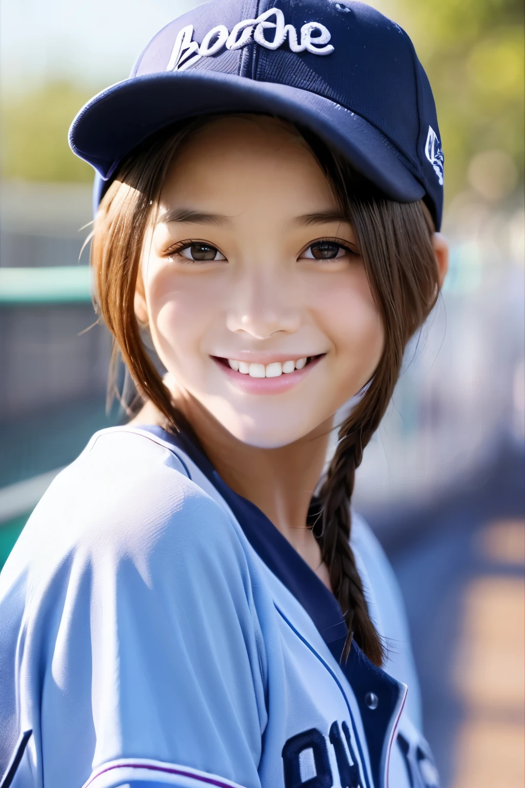 13 years old、Baseball hats、cute、Beautiful eyes、smile、Sparkling、shine、