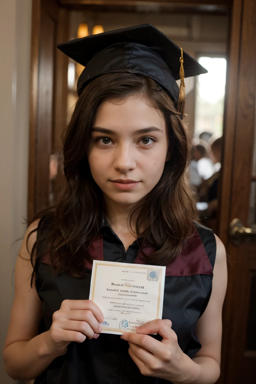 ((best quality)), ((masterpiece)), (detailed), perfect face 3d cartoon image of a boy and a girl wearing a graduate cap and holding a certificate from Harvard Academy.