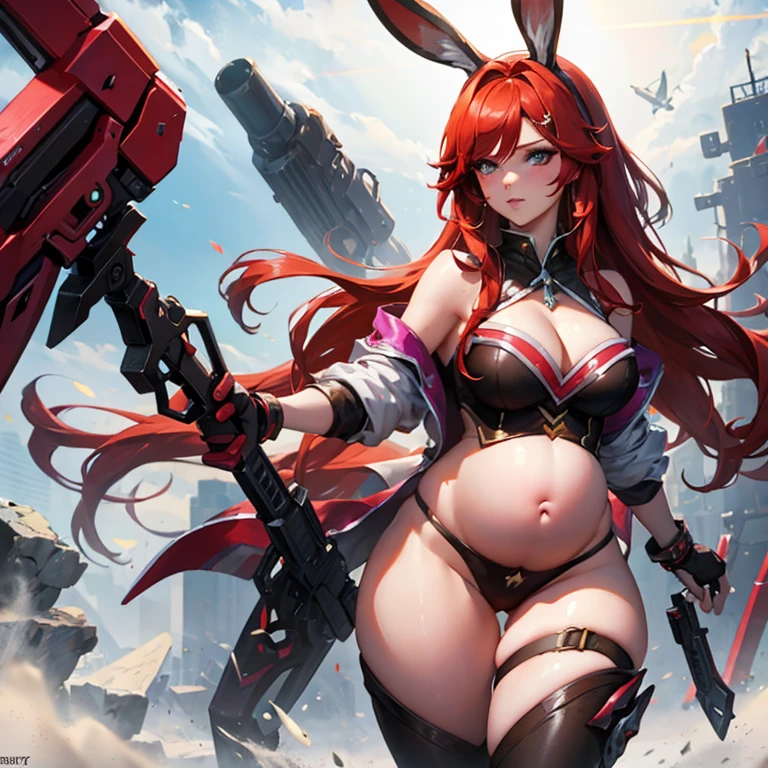 y pregnant battle bunny miss Fortune, red hair, cle