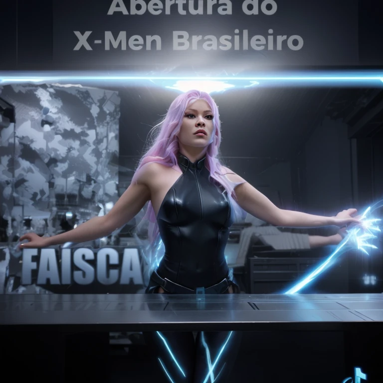 a storm dos x men, She has lots of lightning because of her storm powers, she is standing flying