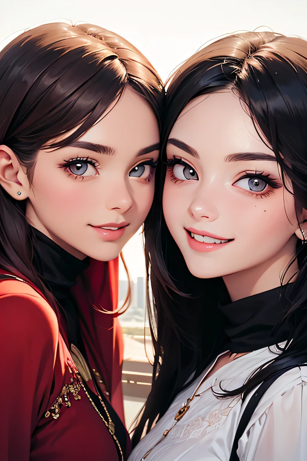 highest quality、High resolution、Detailed Background、(Beautiful face in every detail:1.4)、Anatomically correct、(Detailed facial expressions)、(Detailed eyes:1.2)、(Detailed eyes:1.2)、Beautiful women in their 20s、(Highly detailed face:1.4)、Brightly colored hair、well-groomed eyebrows、Cute Eye Makeup、Cute Lip Makeup、Cute clothes with little exposure、
(Two beautiful women sightseeing in Dubai with the famous sights in the background:1.5)、
Dubai is a world-famous tourist destination with many attractive spots.、
Burj Khalifa(Burj Khalifa):It is the tallest building in the world and is a skyscraper at 828 metres high.、The observation deck offers a beautiful view of Dubai.、
The Dubai Mall(Dubai Mall):The world's largest shopping mall with plenty of shopping and restaurants、There are plenty of movie theaters and、The mall also has entertainment facilities such as an aquarium and an ice skating rink.、
Palm Jumeirah(Palm Jumeirah):An artificial island with a hotel and resort、Luxury homes line the streets、Resort facilities such as Atlantis The Palm and Aquaventures are particularly popular.