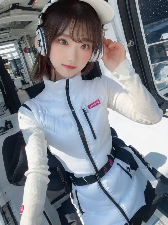 ((Detailed face, Professional photography)),
Ultra-high resolution, (Realistic: 1.4), RAW Photos, highest quality, (PhotoRealistic Stick), concentrate, Soft Light,masterpiece, highest quality, Very detailed, 8K,
BREAK
(arms behind back):5,(arms up behind):1,
(black sleeves):10,(black long tightfit sleeves)
BREAK
(headphone):10
(metallic gray astrovest),
(metallic luster mirror finish astrovest):2,belt,
BREAK
blush:3,smile,look at viewer,(Blunt bangs),(black hair):2,(long hair):1.3
(drooping eyes),(Young Face),
BREAK
Portrait,(solo),1girl,(Caucasian):10,(android girl):1.4,Plump:0.7,
((25 years old)), ((Japanese)),
BREAK
(hidden hand):10,
BREAK
(Written boundary depth,futuristic space station,,space station,Bomi,neotech,bing_astronaut