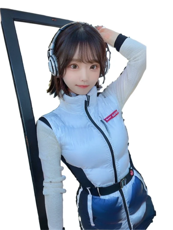 ((Detailed face, Professional photography)),
Ultra-high resolution, (Realistic: 1.4), RAW Photos, highest quality, (PhotoRealistic Stick), concentrate, Soft Light,masterpiece, highest quality, Very detailed, 8K,
BREAK
(arms behind back):5,(arms up behind):1,
(black sleeves):10,(black long tightfit sleeves)
BREAK
(headphone):10
(metallic gray astrovest),
(metallic luster mirror finish astrovest):2,belt,
BREAK
blush:3,smile,look at viewer,(Blunt bangs),(black hair):2,(long hair):1.3
(drooping eyes),(Young Face),
BREAK
Portrait,(solo),1girl,(Caucasian):10,(android girl):1.4,Plump:0.7,
((25 years old)), ((Japanese)),
BREAK
(hidden hand):10,
BREAK
(Written boundary depth,futuristic space station,,space station,Bomi,neotech,bing_astronaut