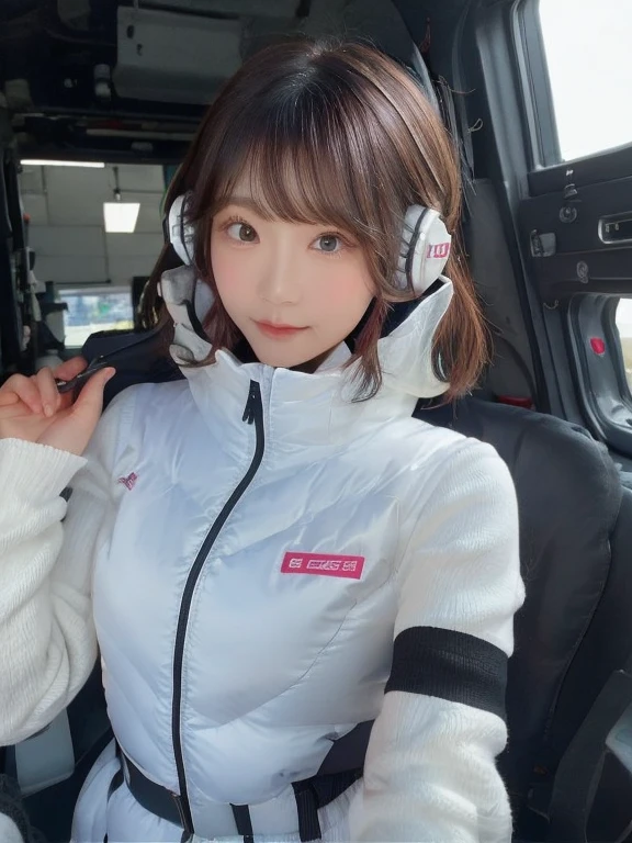 ((Detailed face, Professional photography)),
Ultra-high resolution, (Realistic: 1.4), RAW Photos, highest quality, (PhotoRealistic Stick), concentrate, Soft Light,masterpiece, highest quality, Very detailed, 8K,
BREAK
(arms behind back):5,(arms up behind):1,
(black sleeves):10,(black long tightfit sleeves)
BREAK
(headphone):10
(metallic gray astrovest),
(metallic luster mirror finish astrovest):2,belt,
BREAK
blush:3,smile,look at viewer,(Blunt bangs),(black hair):2,(long hair):1.3
(drooping eyes),(Young Face),
BREAK
Portrait,(solo),1girl,(Caucasian):10,(android girl):1.4,Plump:0.7,
((25 years old)), ((Japanese)),
BREAK
(hidden hand):10,
BREAK
(Written boundary depth,futuristic space station,,space station,Bomi,neotech,bing_astronaut