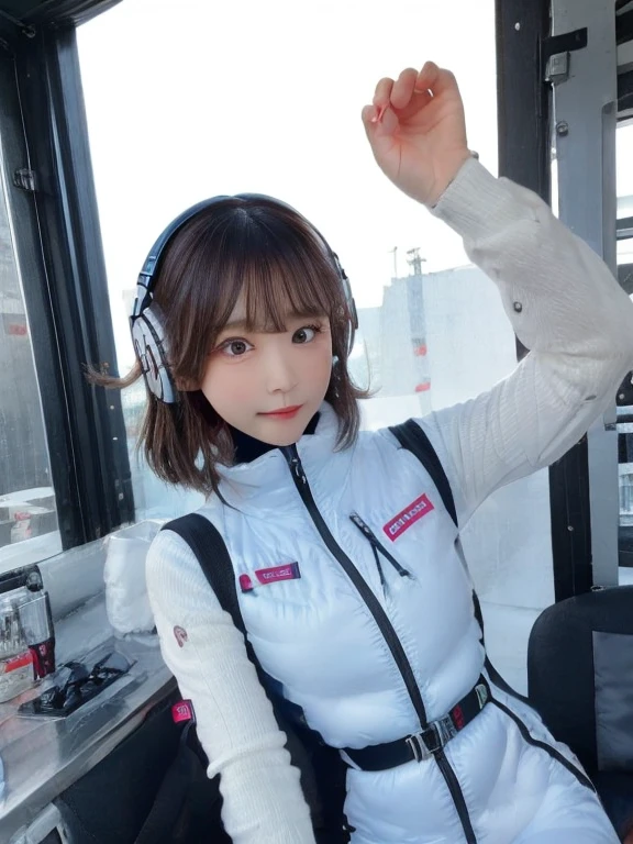 ((Detailed face, Professional photography)),
Ultra-high resolution, (Realistic: 1.4), RAW Photos, highest quality, (PhotoRealistic Stick), concentrate, Soft Light,masterpiece, highest quality, Very detailed, 8K,
BREAK
(arms behind back):5,(arms up behind):1,
(black sleeves):10,(black long tightfit sleeves)
BREAK
(headphone):10
(metallic gray astrovest),
(metallic luster mirror finish astrovest):2,belt,
BREAK
blush:3,smile,look at viewer,(Blunt bangs),(black hair):2,(long hair):1.3
(drooping eyes),(Young Face),
BREAK
Portrait,(solo),1girl,(Caucasian):10,(android girl):1.4,Plump:0.7,
((25 years old)), ((Japanese)),
BREAK
(hidden hand):10,
BREAK
(Written boundary depth,futuristic space station,,space station,Bomi,neotech,bing_astronaut