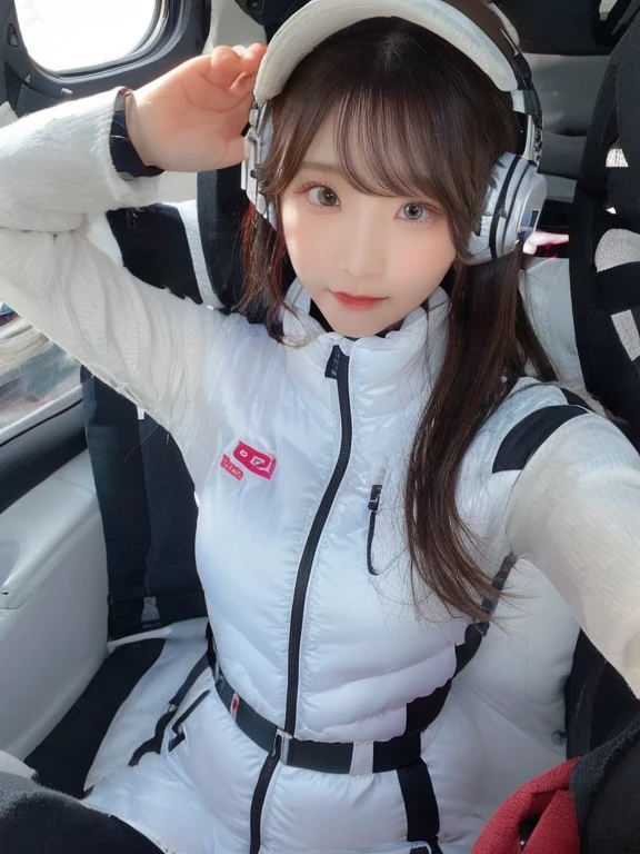 ((Detailed face, Professional photography)),
Ultra-high resolution, (Realistic: 1.4), RAW Photos, highest quality, (PhotoRealistic Stick), concentrate, Soft Light,masterpiece, highest quality, Very detailed, 8K,
BREAK
(arms behind back):5,(arms up behind):1,
(black sleeves):10,(black long tightfit sleeves)
BREAK
(headphone):10
(metallic gray astrovest),
(metallic luster mirror finish astrovest):2,belt,
BREAK
blush:3,smile,look at viewer,(Blunt bangs),(black hair):2,(long hair):1.3
(drooping eyes),(Young Face),
BREAK
Portrait,(solo),1girl,(Caucasian):10,(android girl):1.4,Plump:0.7,
((25 years old)), ((Japanese)),
BREAK
(hidden hand):10,
BREAK
(Written boundary depth,futuristic space station,,space station,Bomi,neotech,bing_astronaut