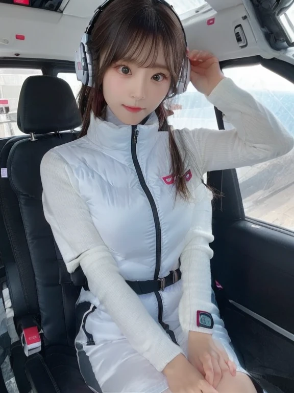 ((Detailed face, Professional photography)),
Ultra-high resolution, (Realistic: 1.4), RAW Photos, highest quality, (PhotoRealistic Stick), concentrate, Soft Light,masterpiece, highest quality, Very detailed, 8K,

BREAK
(arms behind back):5,(arms up behind):1,
(black sleeves):10,(black long tightfit sleeves)

BREAK
(headphone):10
(metallic gray astrovest),
(metallic luster  mirror finish astrovest):2,belt,

BREAK
blush:3,smile,look at viewer,(Blunt bangs),(black hair):2,(long hair):1.3
(drooping eyes),(Young Face),

BREAK
Portrait,(solo),1girl,(Caucasian):10,(android girl):1.4,Plump:0.7, 
((25 years old)), ((Japanese)), 

BREAK
(hidden hand):10,

BREAK
(Written boundary depth,futuristic space station,,space station,Bomi,neotech,bing_astronaut