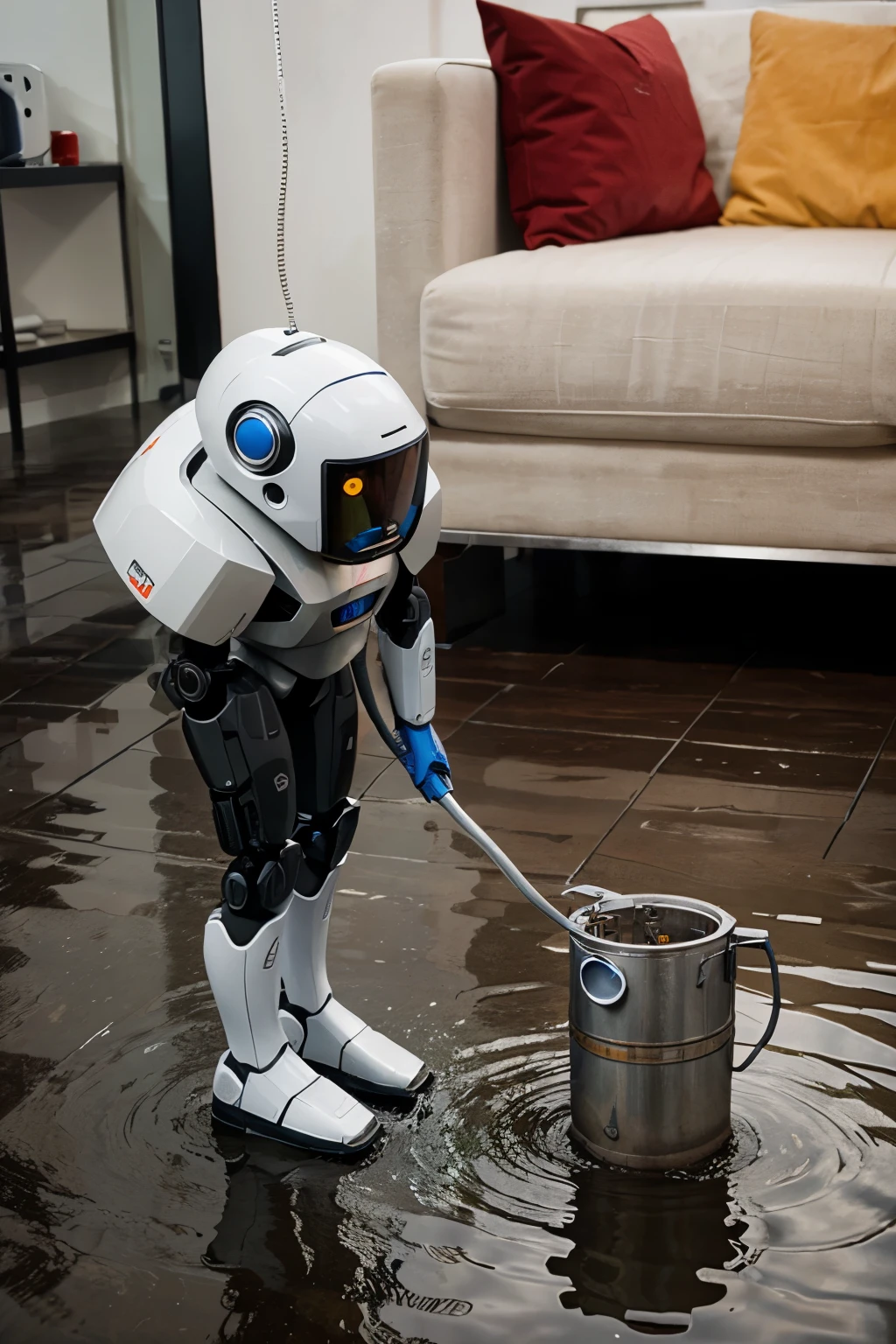 standard robot collecting water from the floor