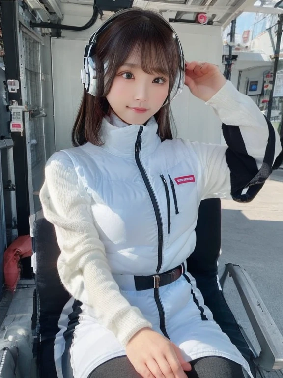 ((Detailed face, Professional photography)),
Ultra-high resolution, (Realistic: 1.4), RAW Photos, highest quality, (PhotoRealistic Stick), concentrate, Soft Light,masterpiece, highest quality, Very detailed, 8K,
BREAK
(arms behind back):5,(arms up behind):1,
(black sleeves):10,(black long tightfit sleeves)
BREAK
(headphone):10
(metallic gray astrovest),
(metallic luster mirror finish astrovest):2,belt,
BREAK
blush:3,smile,look at viewer,(Blunt bangs),(black hair):2,(long hair):1.3
(drooping eyes),(Young Face),
BREAK
Portrait,(solo),1girl,(Caucasian):10,(android girl):1.4,Plump:0.7,
((25 years old)), ((Japanese)),
BREAK
(hidden hand):10,
BREAK
(Written boundary depth,futuristic space station,,space station,Bomi,neotech,bing_astronaut