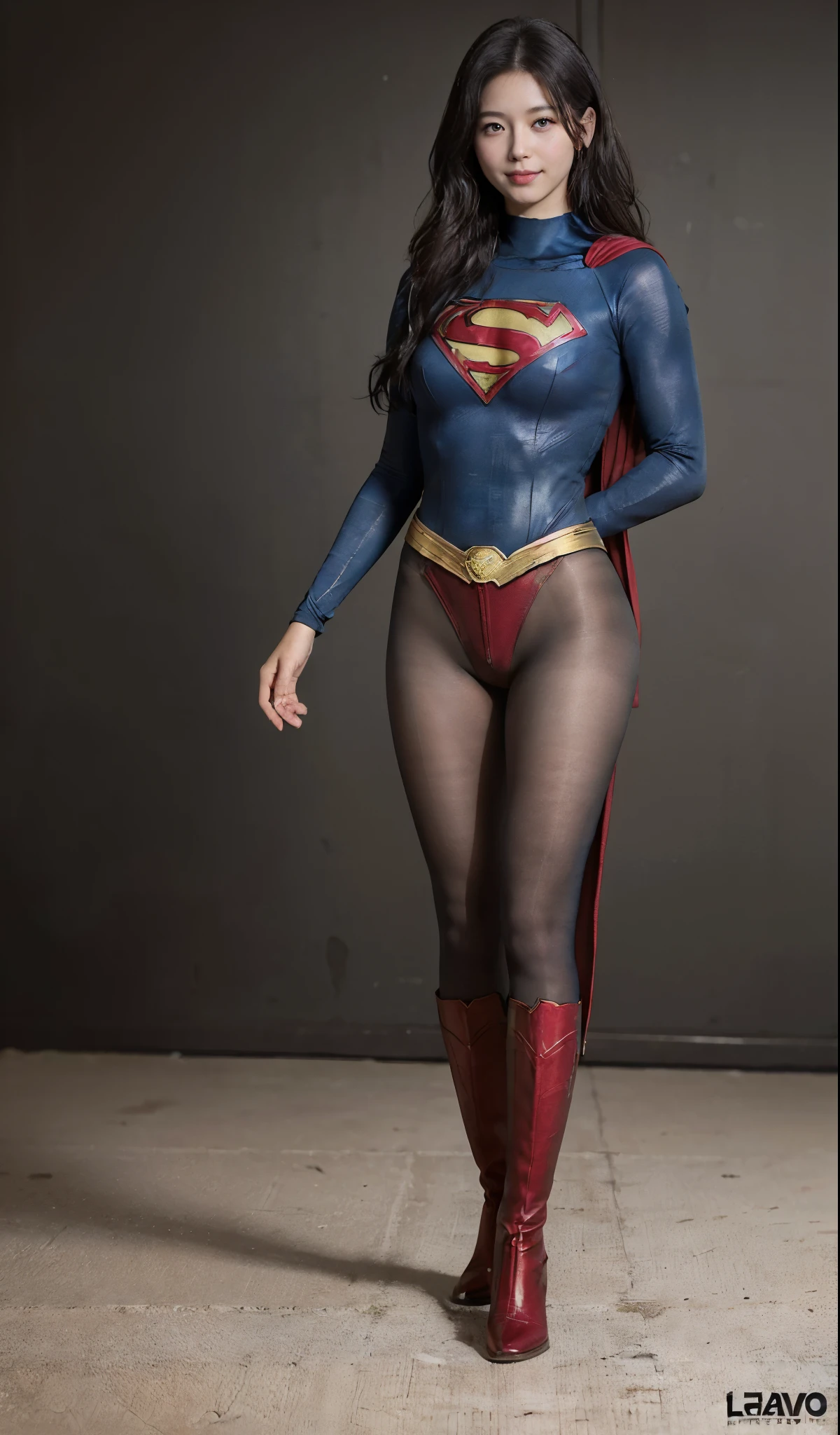 No background、(((Beautiful legs in black tights.)))、(((Legally express the beauty of your smile)))、((((Make the most of your original images)))、(((Supergirl Costume)))、(((ボディにフィットしたSupergirl Costume)))、(((Beautiful Hair)))、(((Smiles and winks)))、(((Please wear black tights....、Wear red boots)))、((Best image quality、8k))、((highest quality、8k、masterpiece:1.3))、(((Preserve background )))、Sharp focus:1.2、Beautiful woman with perfect figure:1.4、Slim Abs:1.2、Wet body:1.5、Highly detailed face and skin texture、8k