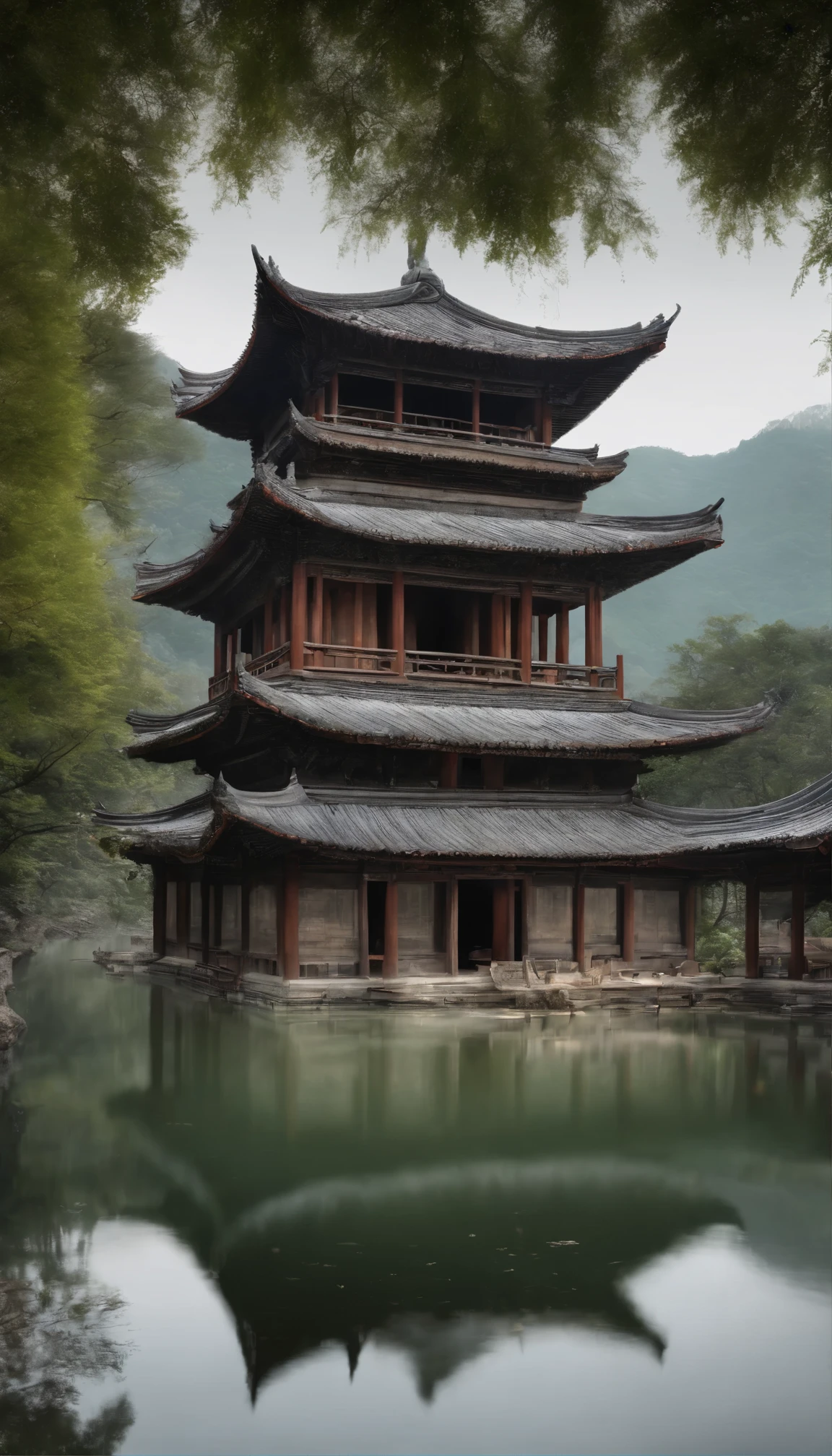 Witness the awe-inspiring and impressive fantasy landscapes painted by Han Gun, the esteemed winner of the CG Society competition。This masterpiece is、It shows the harmonious coexistence of nature and the ancient world.。At the center of this scene is、It features mountain views boasting breathtaking waterfalls cascading from towering heights。The mountains are adorned with lush greenery.、In the middle of it all stands a magnificent pagoda enveloped in a soft, mysterious glow.。Pagoda、The architectural wonder、From the Fog々and rose、Its wooden structure is、Echoes the serenity and grandeur of。