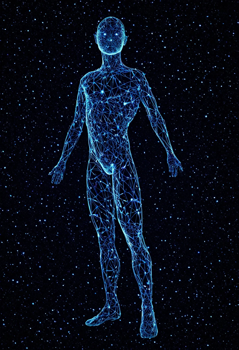 Galaxy in the shape of a human person