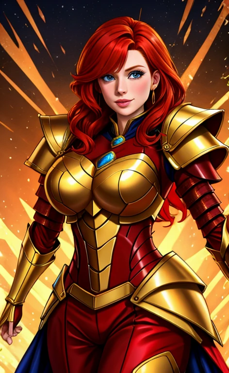 redhead, golden armour