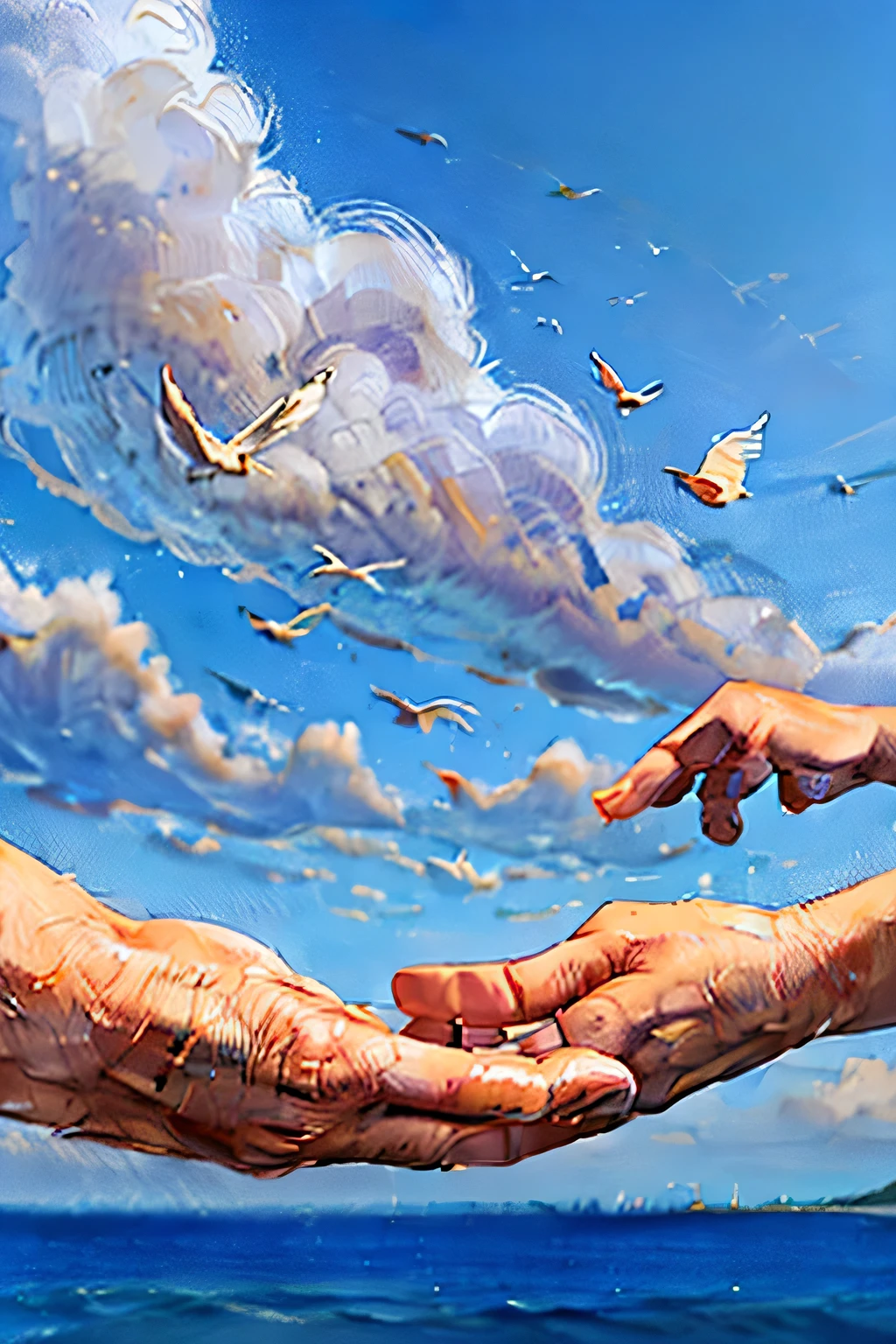 Please create me picture of birds of the sky