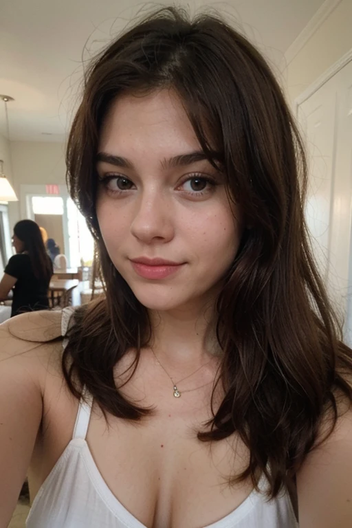 Girl brown hair young selfie