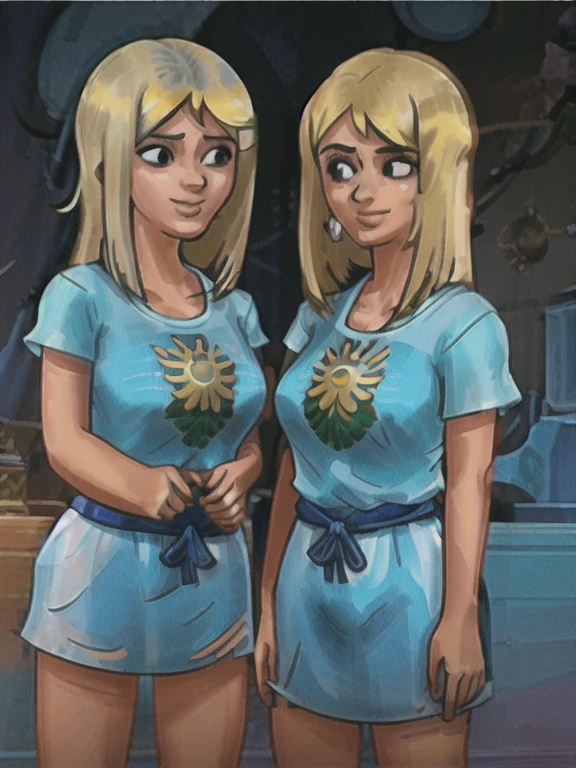 obra de arte, melhor qualidade, grandes, Lucy Heartfilia, Sozinho, cabelo loiro, olhos castanhos, Cabelo longo, rabo de cavalo lateral, Ombros nus, sem mangas, fita de cabelo, evil smile, corar, Breathing, superior