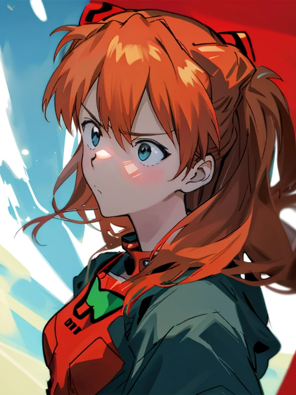 asuka, 1 chica, paracaidismo, 8k, mejor calidad, proud expression, serious expression