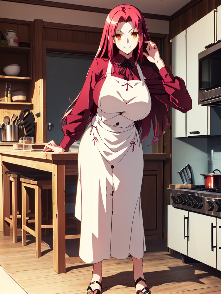 gran calidad ++ Extremely detailed high resolusionolution, very aesthetic, ojos expresivos, (((Cara perfecta))), (((face symmetrical))), ((good anatomy)), (((manos perfectas))), (((8k))), UHD, Fondo de pantalla HD, (((alta calidra detallada, (((((1girl)))))), solamente, Obra maestra, La mejor calidad, high resolusion, Altamente detallado, (illustration), hermosos ojos detallados, ((((full body))), ((((irisviel von einzbern)))), (((fusion))), (((agglutination))), Combination, (((hembra madura))), (((Girl with characteristics of Shirou Emiya and irisviel von einzbern))), (((hombros estrechos))), (((cintura estrecha))), (((Red hair:1.5))), Cabello largo, ((((brown eyes1.5))), (((red shirt))), (((dress shirt))), (((((smile))))), (((enorme))), (((home))), (((kitchen))), (((preparing food))), (((gigantic breasts))), (((mature female))), Obra maestra, mejor calidad, ((Obra maestra)), ((mejor calidra descarrilado)), Parte superior del cuerpo, (((agglutination))), Pose con las manos en las caderaira la cara de la persona))), (((mirada cara a cara))),