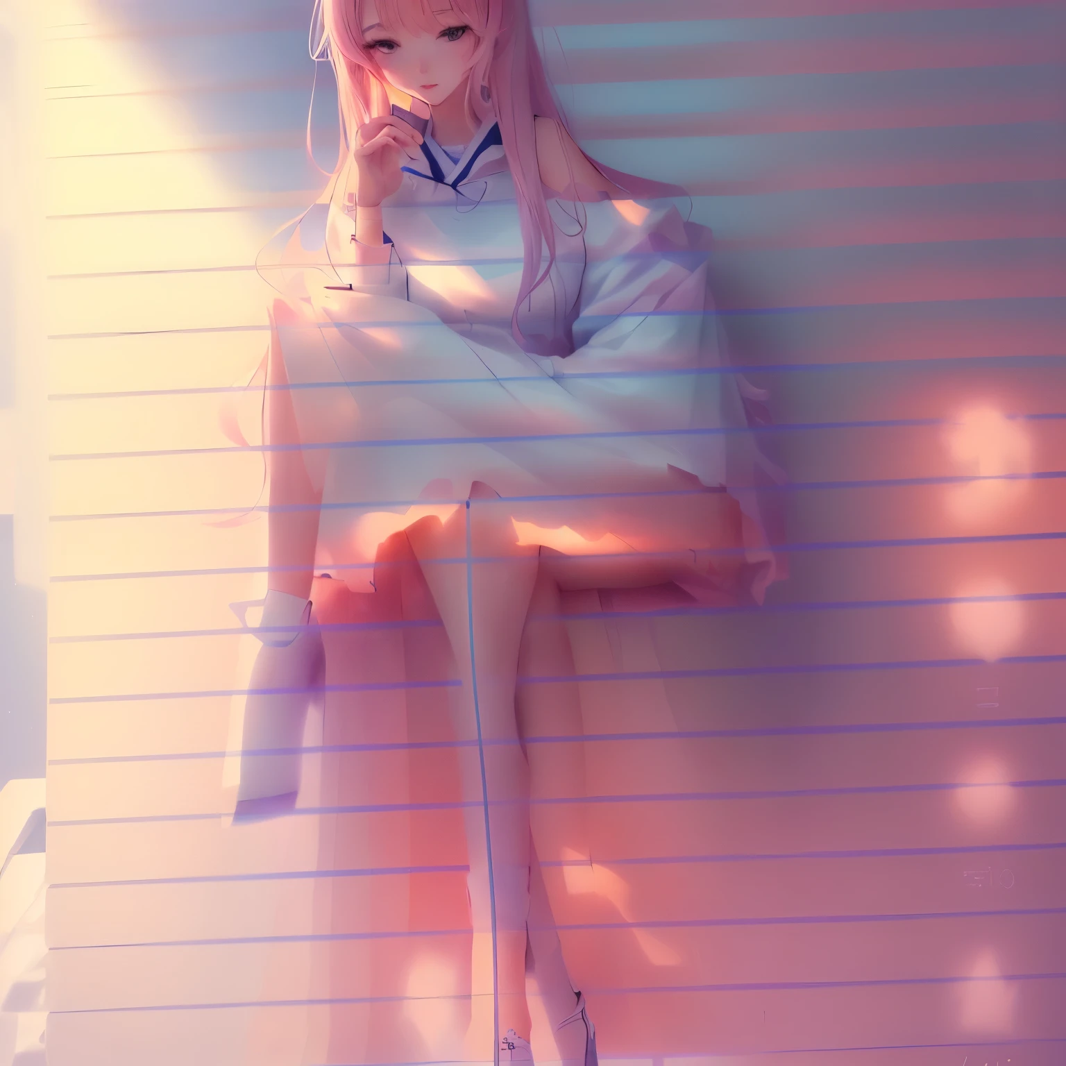 Close up drawing of a girl sitting on a chair, Line Drawing!!, Anime Sketch, Line Drawing, Anime Drawing, an Anime Drawing, Clear clothing design, Painting style, How to draw anime,  Wear clothes, Outlined, Anime style, Full body picture, traditional style, Cute anime girl in a beautiful skirt, full body figure painting
