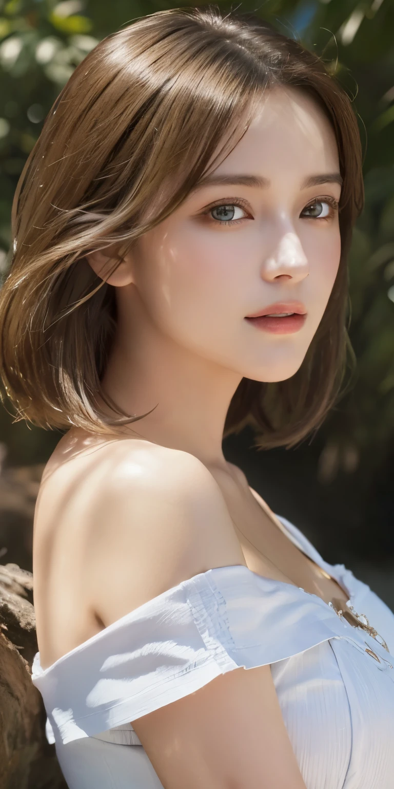 Strong light, Strong contrast, In an open-roofed cave、Sun、Raw photo、realisitic、Bright lighting、face lights、Smooth professional lighting、Women in Japan、 Lady、Beautuful Women、modeled、gravure、A sexy、Super beautiful、realisitic and beautiful skin、Beautiful and detailed eyes、A detailed face、slim、medium large breasts、short medium hair、brunette color hair、eyes are brown、Cafe clerk uniform、Waitress Uniform, Strong light, Strong contrast, In an open-roofed cave、Sunlight shines through green moss and ferns。, And open( Sea view:1.1) The bottom, Cel-shaded rendering, 4K, 360 degrees, Equirectangular projection, what, 1girl, Woman in her 30s、A beautiful woman、long blonde hair、White latex leotard、White long boots、white arm cover、masterpiece, 最high quality, high quality, High resolution, (((Face close-up)))、(8k), (best quality), (masterpiece:1.2), (realistic), (photorealistic:1.37), ultra-detailed, 1 girl, caucasian, detailed face, (tight jean), (t-shirt), ((beautiful park in daylight background)), (stands straight), ((perfect female body, skin dentation)), mature female, milf, (8k), upper limbs,big breasts, cleavage, pose randomly,8K,very detailed, High resolution,towards the camera ( 1 single woman), 1woman, (Ultra realistic, high res), (highly detailed eyes, highly detailed hair, highly detailed face, highly detailed plump lips), (off shoulder with open breasts), breasts, full body, caute smile, gold hair, (best quality:1.4), Raw photo, (realistic, photo-realistic:1.37), professional photography, cinematic light, (fine face: 1.2),Hyperrealist portrait of female by david hockney and alphonse mucha,fantasy art, photo realistic, dynamic lighting, artstation, poster, volumetric lighting, very detailed faces, 4 k, award winning,, 1girl, low key,cowboy shot,(official clothing:1.4) ,long hair,white hair,((Top Quality, 8000, Masterpiece:1.4)), (20 year old female), ((Very Small Face:1.3)), (Glowing Skin:1.5), (Very Large Cleavage Boobs:1.6), Very Fine Face and Skin Texture, Realistic Ey