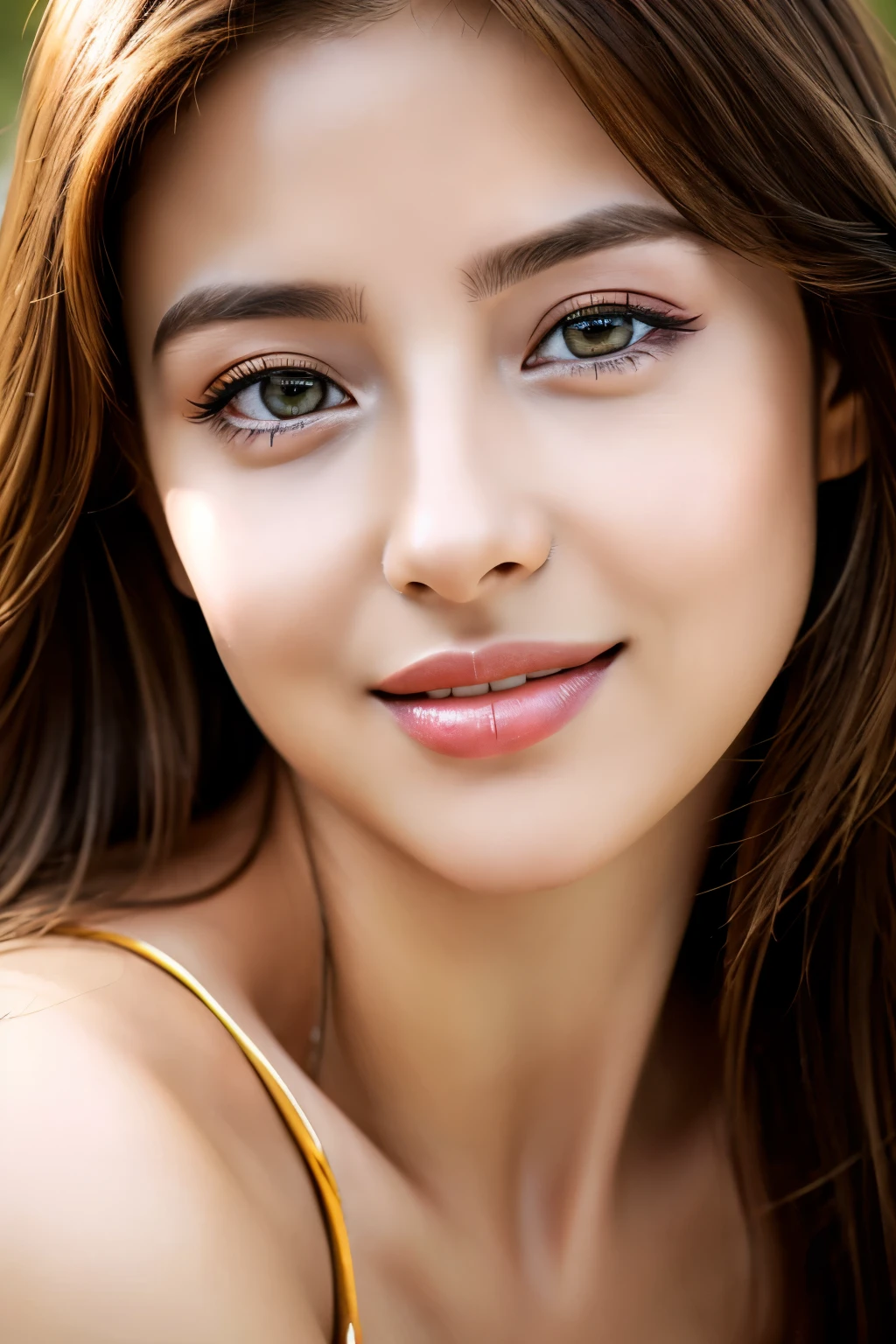(highest quality、table top、8k、best image quality、Award-winning work)、(one young girl, 14 years old:1.3)、no sleeve, (red eyeshadow:1.2)、perfect makeup、long eyelashes、Super high-definition sparkling eyes、ultra high definition hair、ultra high resolution glossy lips、Super high resolution perfect teeth、Super high resolution cute face、brown hair、(very short straight hair:1.1)、look at me and smile、[clavicle]、accurate ???????、(close up of face:1.5)、Luxury love hotel、(The most moody warm lighting:1.2)、blurred background、With bangs、Super high-resolution glossy and moisturized face、Super high resolutio n glowing skin、most detailed face、Ultra high resolution detailed faces、ultra high resolution hair、Fashion model 25 years old [[[[close-up]]], [[[[chest]]]], [[[[neck]]], [shoulders]]]]], Perfect eyes, Perfect iris, Perfect lips, Perfect teeth, Perfect skin, Soft front light, Glow, HDR, (Soft color: 1.2), Best quality, masterpiece, ultra high res, (photorealistic:1.37), raw photo, 1girl, long hair, beautifull eyes, beautifull face, detailed eyes and face, t-shirt, dynamic lighting, in the dark, table top, highest quality, realistic, Super detailed, finely, High resolution, 8k wallpaper, 1 beautiful woman, light brown messy hair, Realistic, High Resolution, [[[ Only one girl ]]]], Wavy black hair, Blue eyes, Stylish tank top, Upper body, Big breasts, Cleavage, Sitting on chair, Pose random, 8K, Very detailed, High Resolution, Facing camera ( One woman), One woman, (Very realistic, High Resolution), ( Very Detailed Eyes, Very Detailed Hair, Very Detailed Face, Very Detailed Plump Lips), (Breast Open Off Shoulder), Breasts, Upper Body, Affectionate Smile, Golden Hair, (Top Quality: 1. 4), Raw Photo, (Realistic, Photorealistic: 1.37), nsfw,Highest Quality, Highest image quality, RAW Photos, Realistic, Photorealsitic, ultra detailed and beautiful, highest details, 1young girls, good-looking, Beautiful fair skin and luster, Beautiful eyes are big and bright, Small mouth and thin lips, 