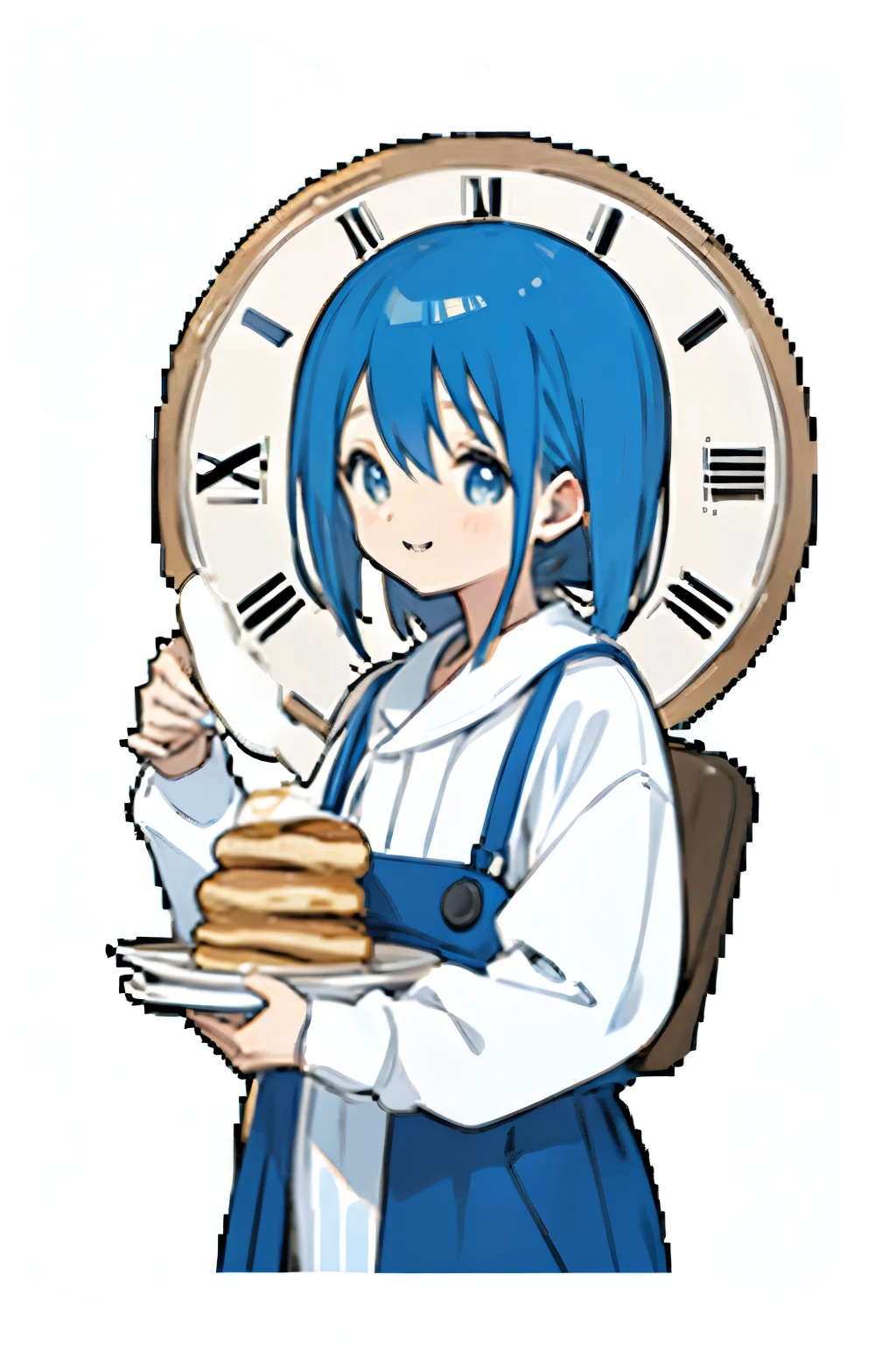 A happy with hot cakes、Blue Hair Girl、The clock on the back