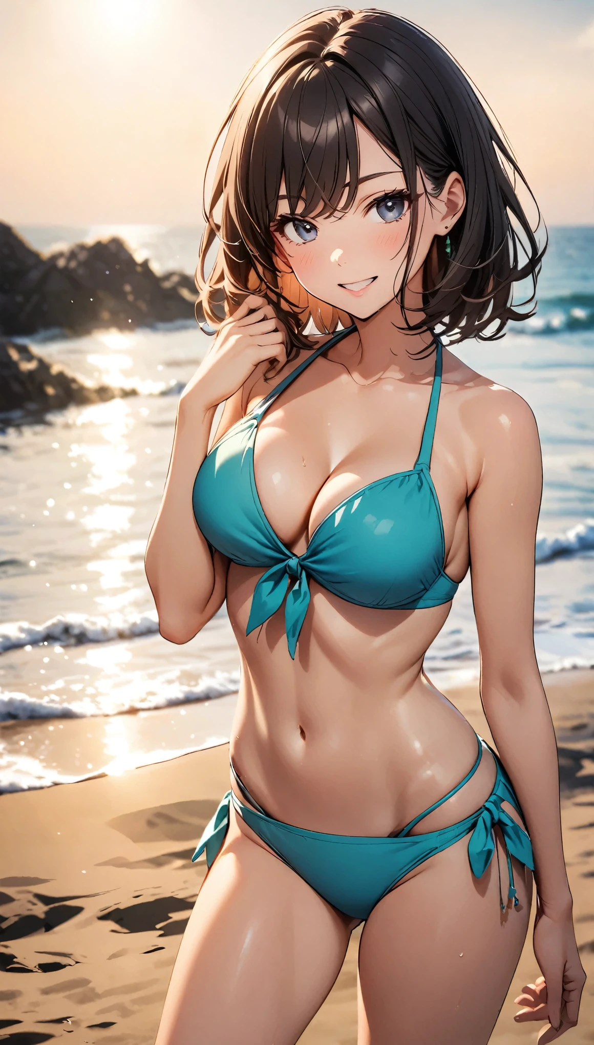 Healthy woman in bikini