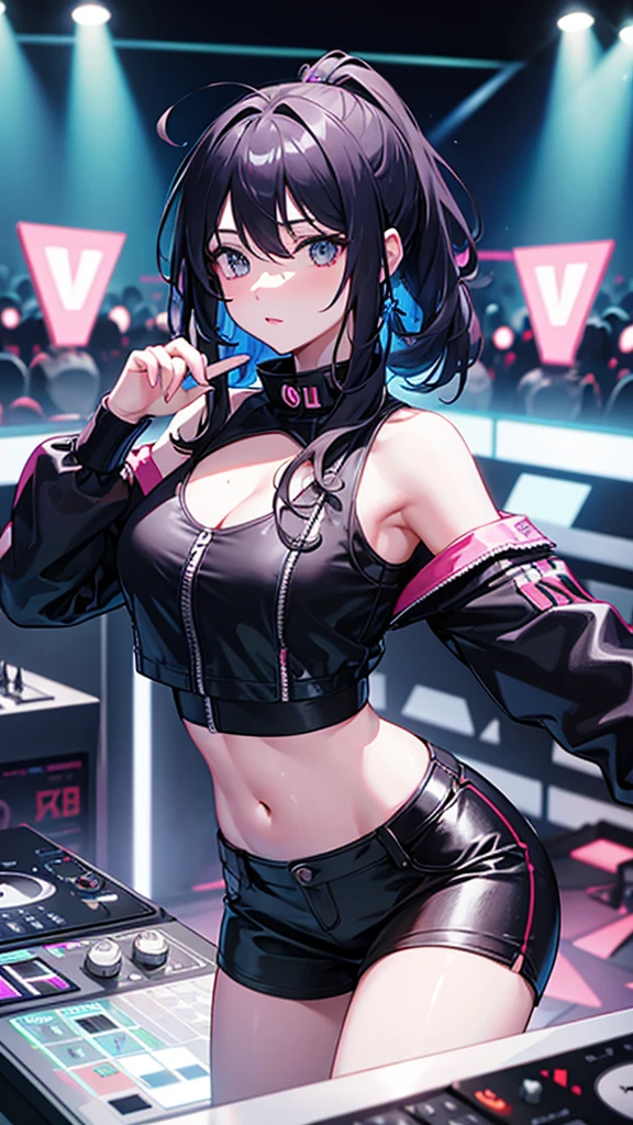 DJ, nightclub, female DJ's figure