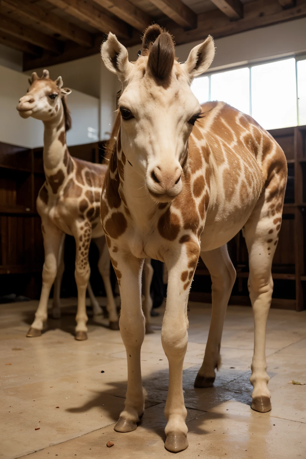 girafas filhote brincando