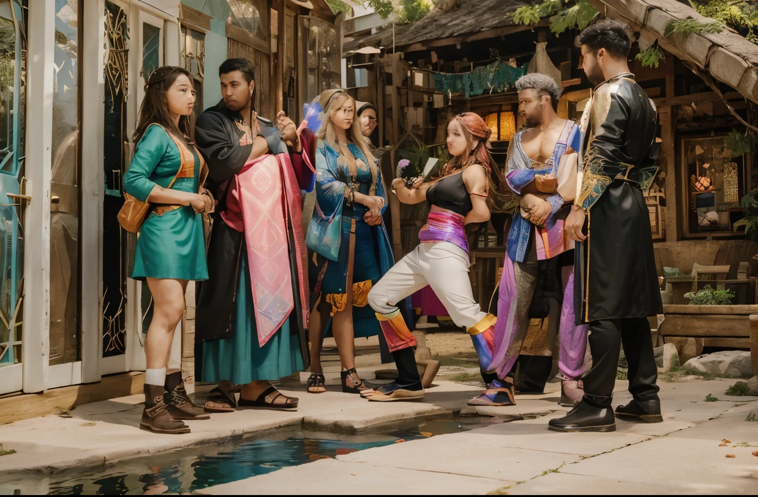 (Best quality, 8k, 32k, Masterpiece, UHD:1.2) "Transform the setting to Greed Island from Hunter x Hunter. Picture a fantastical landscape with diverse environments, from lush forests and serene beaches to towering mountains and mystical ruins. Populate the scene with magical creatures and hidden treasures, evoking a sense of adventure and mystery. Use vibrant colors and dynamic lighting to capture the lively and immersive atmosphere of the island. Incorporate game elements like holographic cards and NPCs to enhance the authenticity of the Greed Island experience."