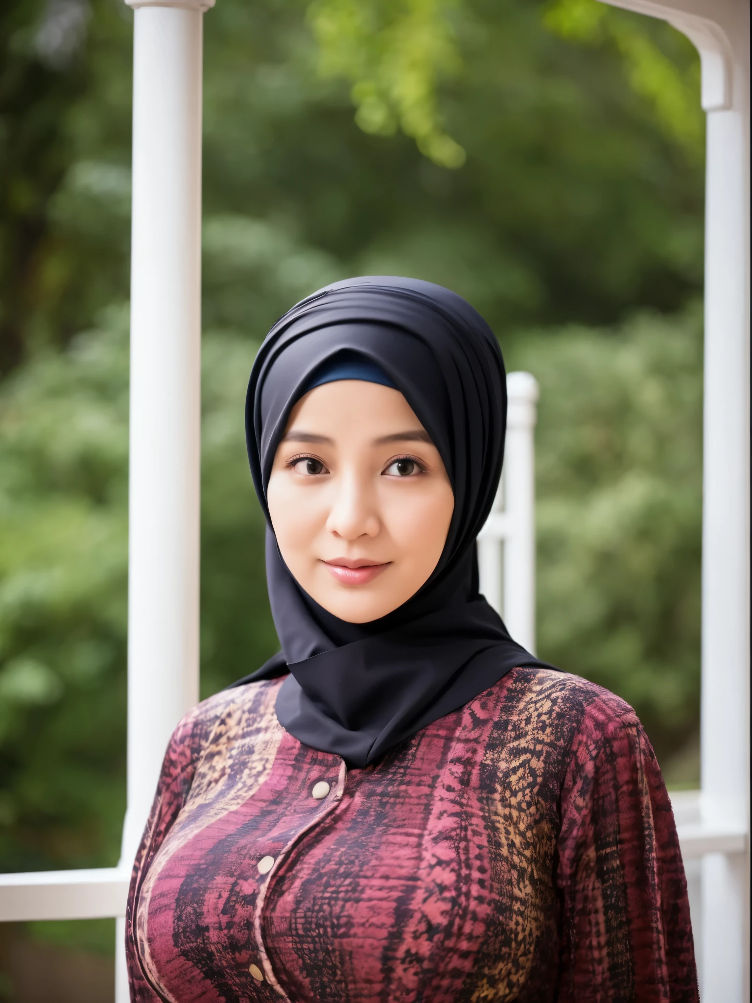 50 years Old, Hijab Indonesian mature woman, Big Tits : 66.9, Gamis, Breast out from her clothes : 1.9, at doctor office, Dark light, at Nighttime