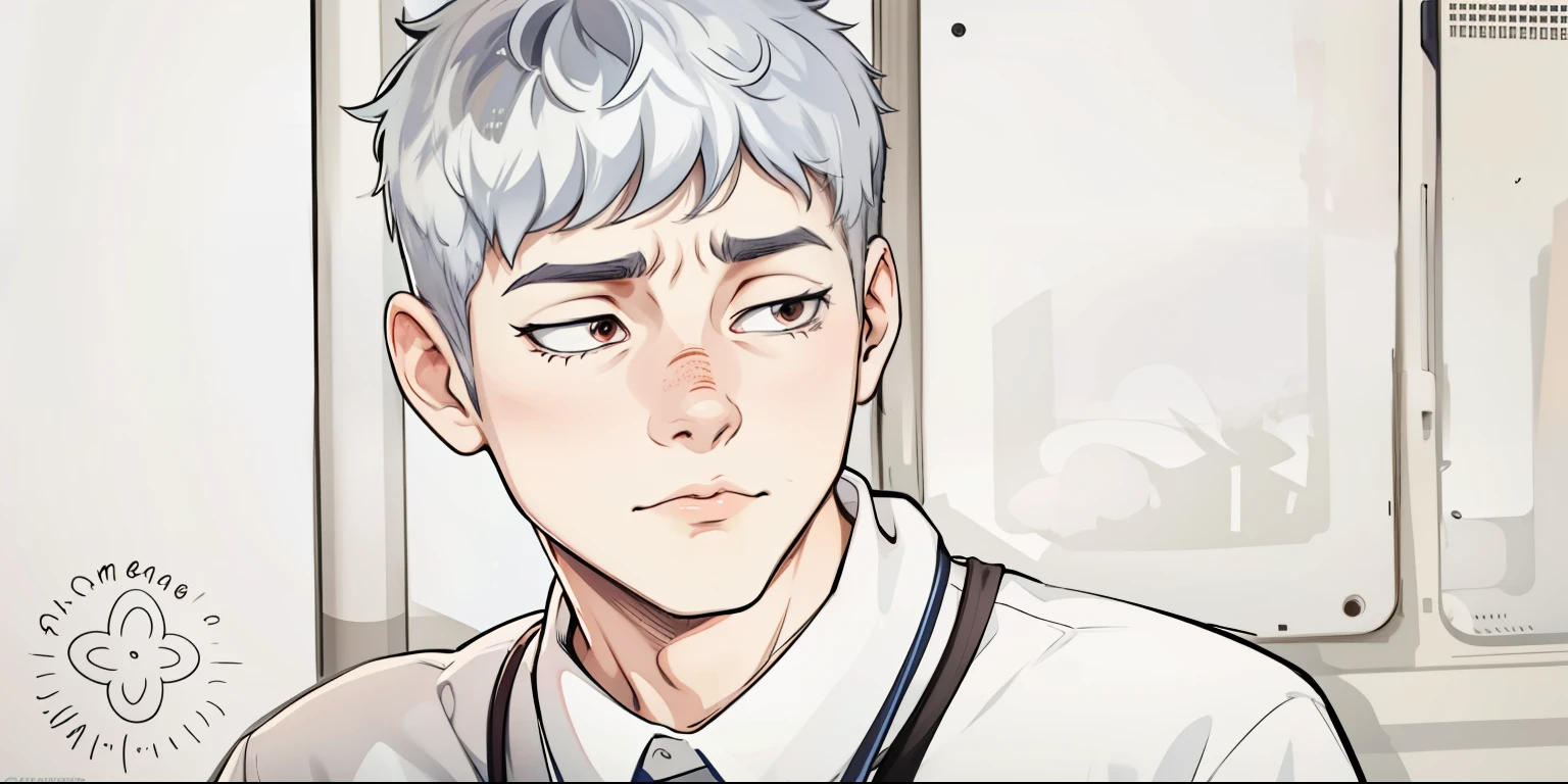 They are worried thoughtful serious scared 17 year old boys are at school their hair is gray they are talking about something important they are worried and scared