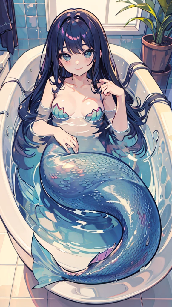 ((Quality: masterpiece, best quality, UHD, anatomically correct, photo realism, textured and detailed skin, skin pores, skin imperfections, textured and detailed hair, volumetric lighting)), whimsical and creative artist woman with a palette of vibrant colors, ((underwater)) (((mermaid))), nipples, short hair, naked, nude, erotic